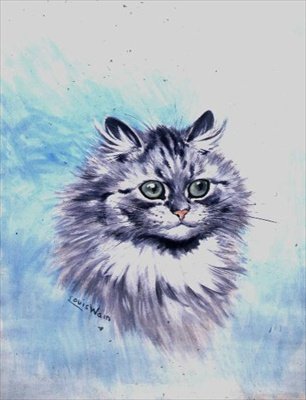 Et eftertænksomt blik af Louis Wain