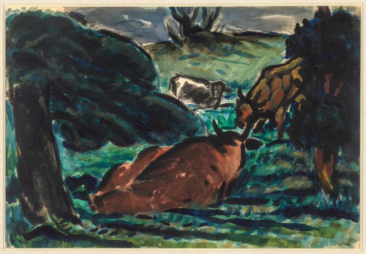 Køer liggende, c1920