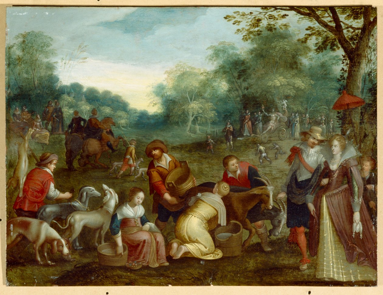 Fjeder (olie på lærred) af Louis de (circle of) Caullery