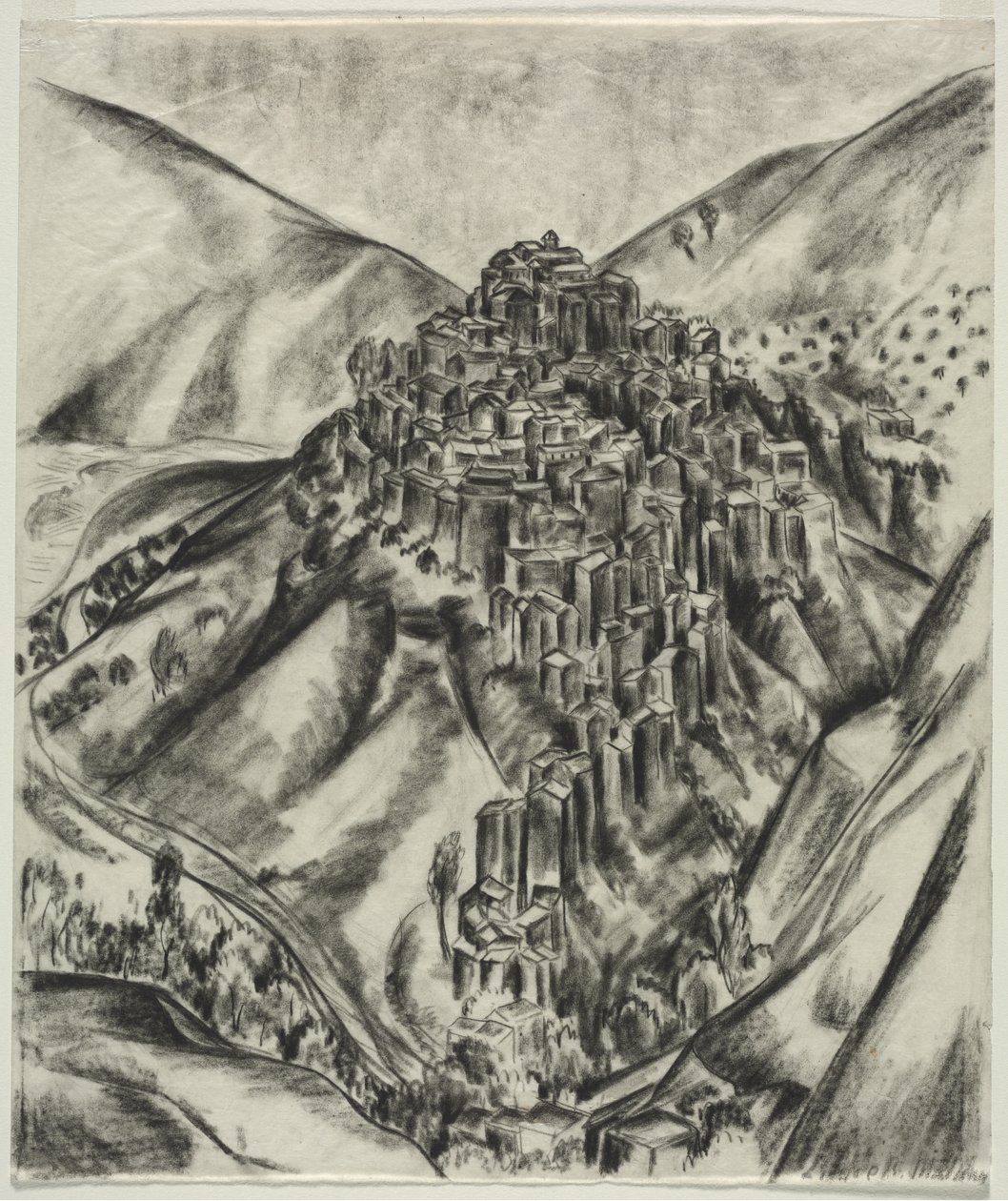 En italiensk Hilltown, Anticoli, Italien af Louise B. Maloney