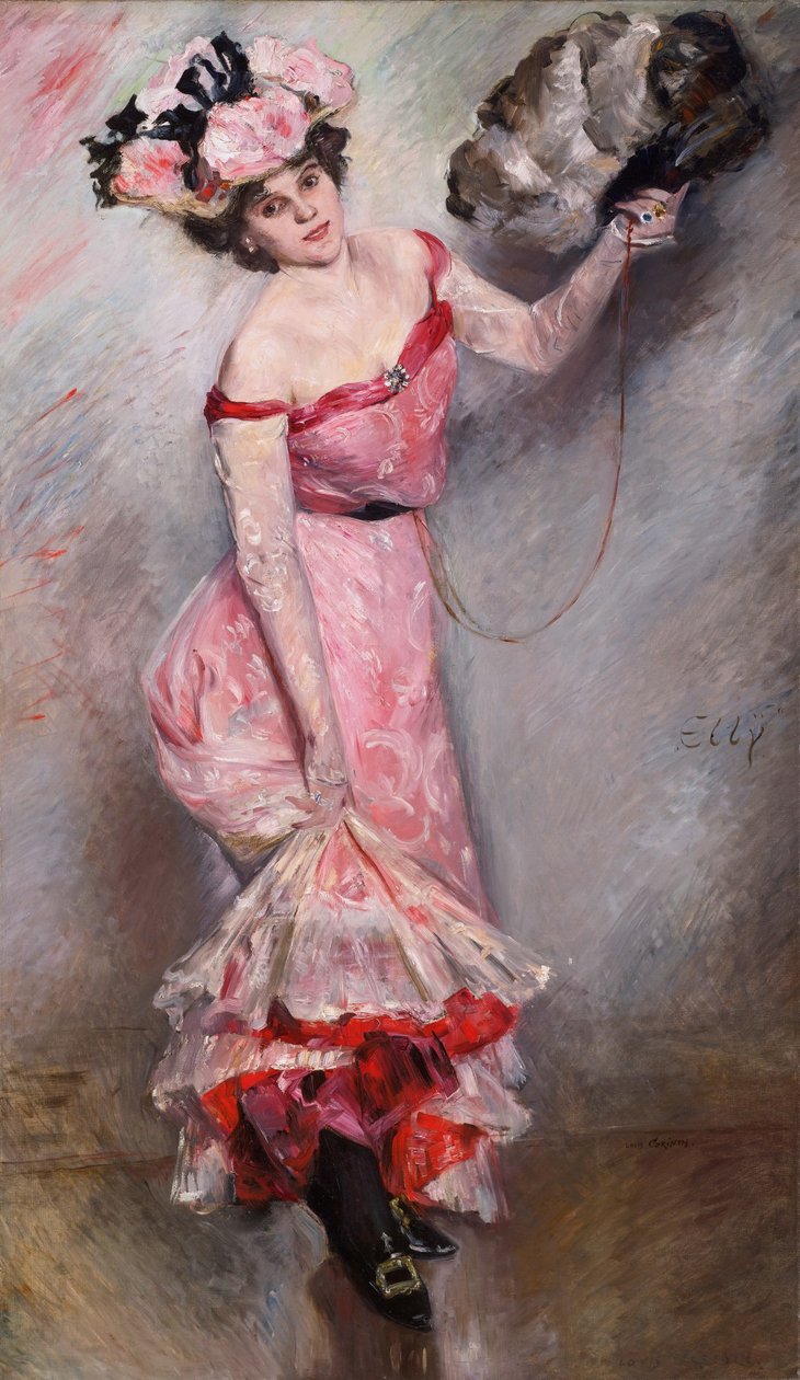  Ellynolie på lærred192,1 x 112,1 cmsigneret b.r.: Lovis Corinth twiceninscribed c.r.: EllynnDeutsch: Portrat Ellyn af Lovis Corinth