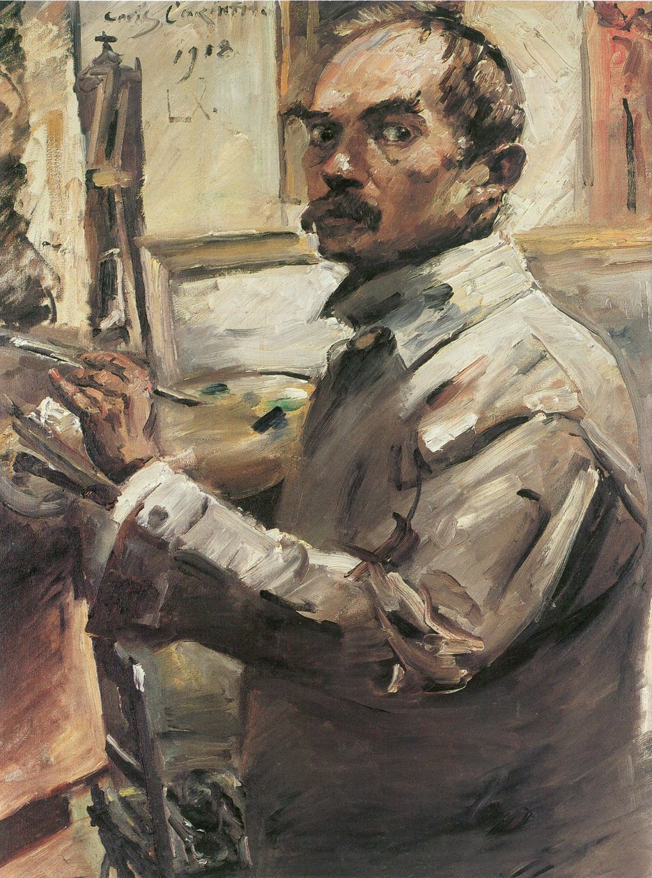 Selvportræt i hvid pels af Lovis Corinth