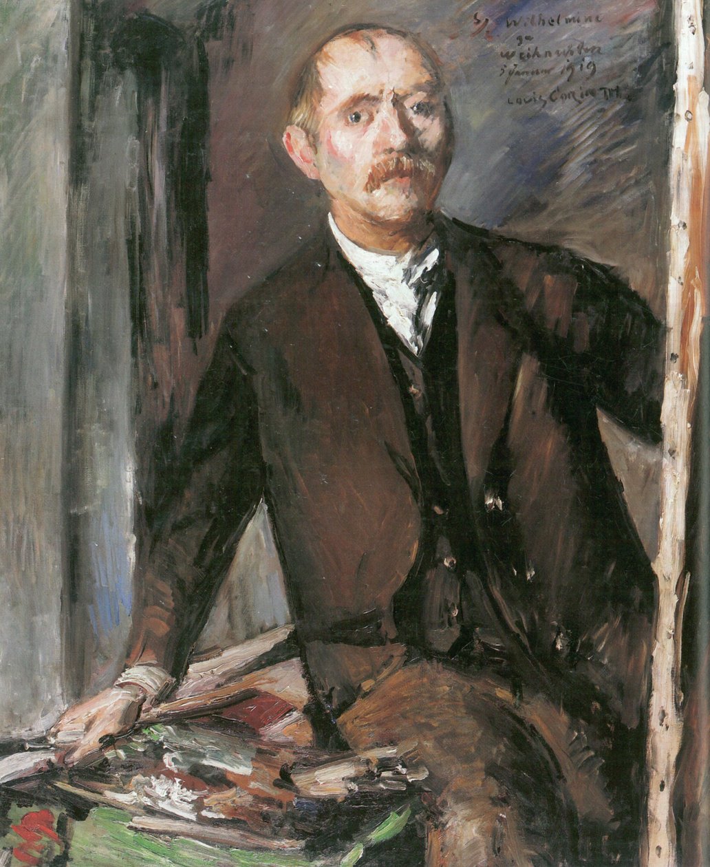 Selvportræt foran relæet af Lovis Corinth