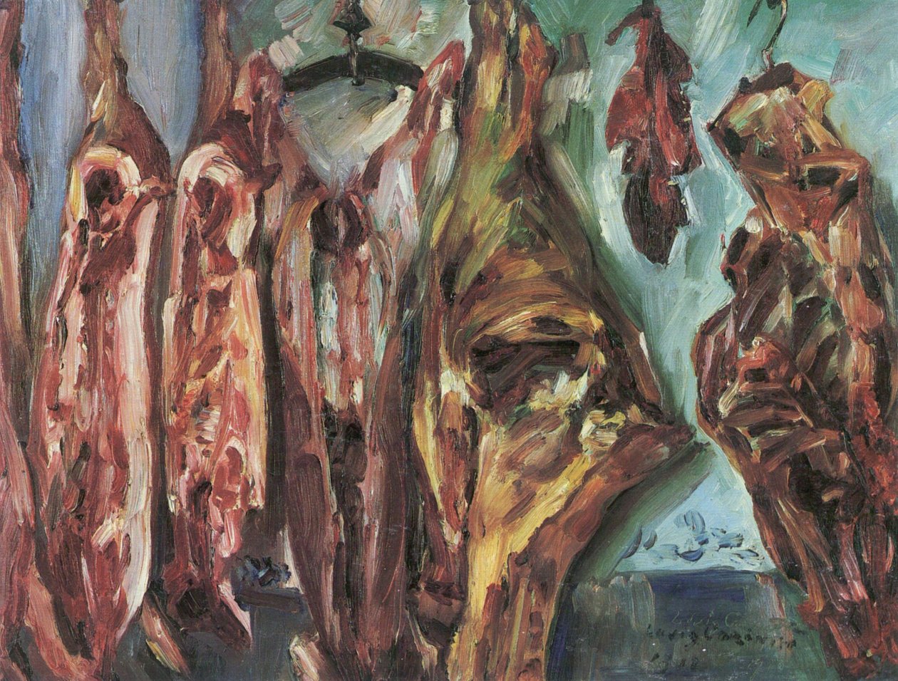 Stilleben af fisk af Lovis Corinth