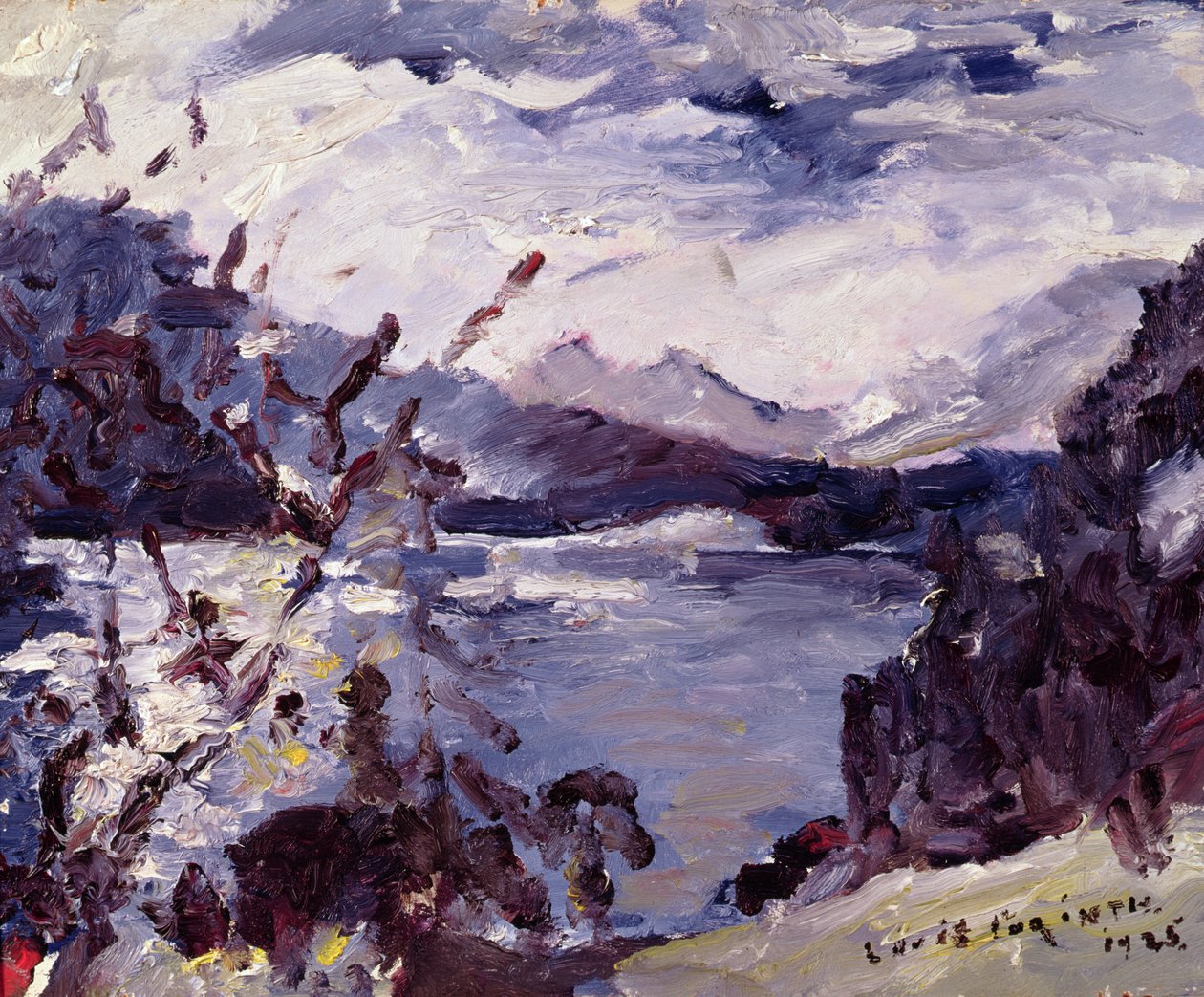 Lake Walchen omgivet af bjerge, 1925 af Lovis Corinth