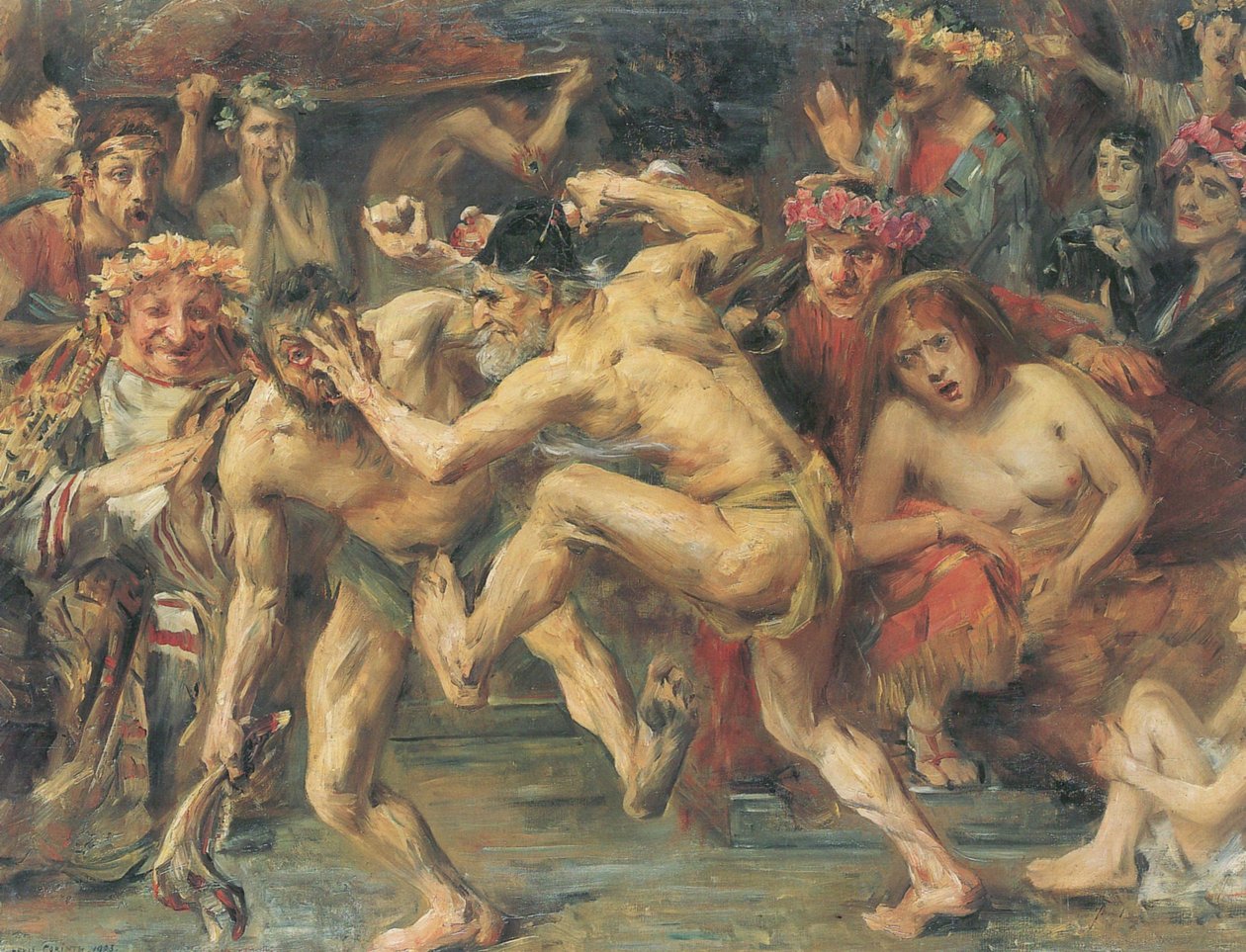 Odysseus im Kampf mit dem BettlerUlysses bekæmper tiggeren. Scene inspireret af Odyssey -kampen mellem Ulysses og Iros. N af Lovis Corinth