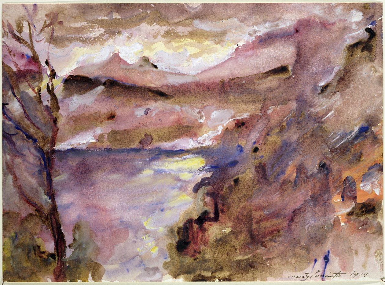 Udsigt over Walchen-søen, 1919 af Lovis Corinth
