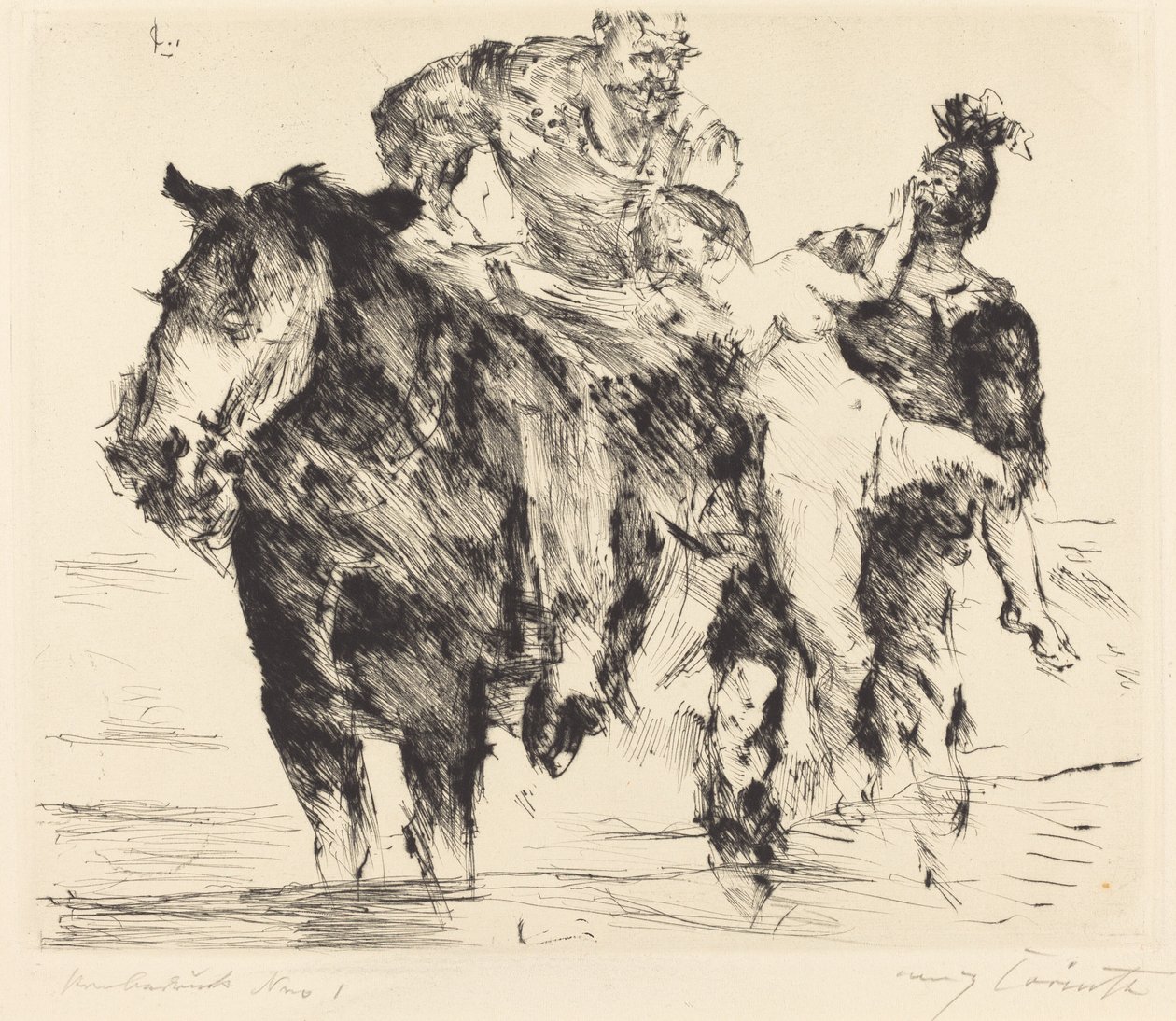 Voldtægt Kvinde Voldtægt, 1920. af Lovis Corinth