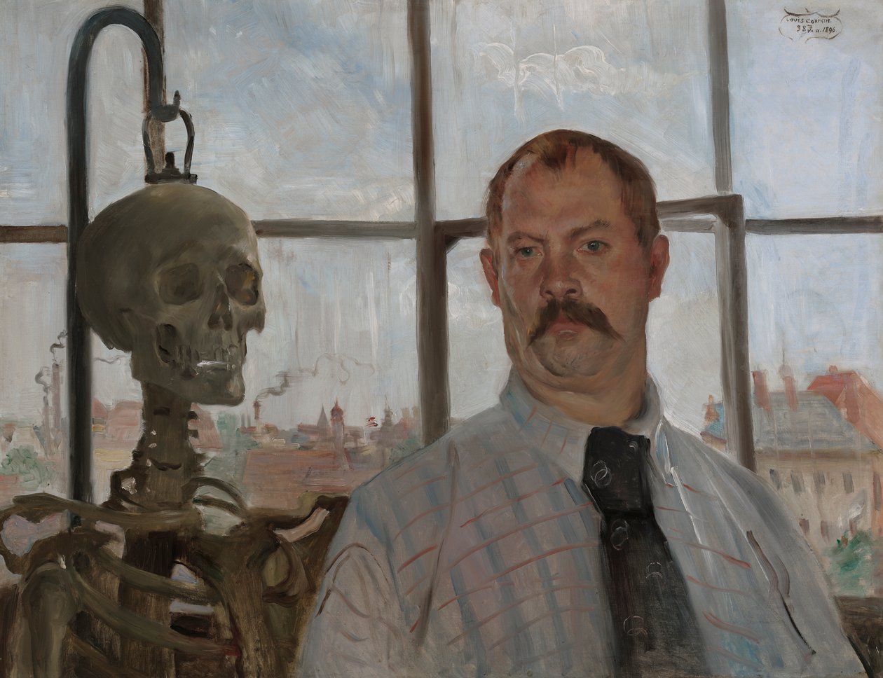 Selvportræt med skelet af Lovis Corinth