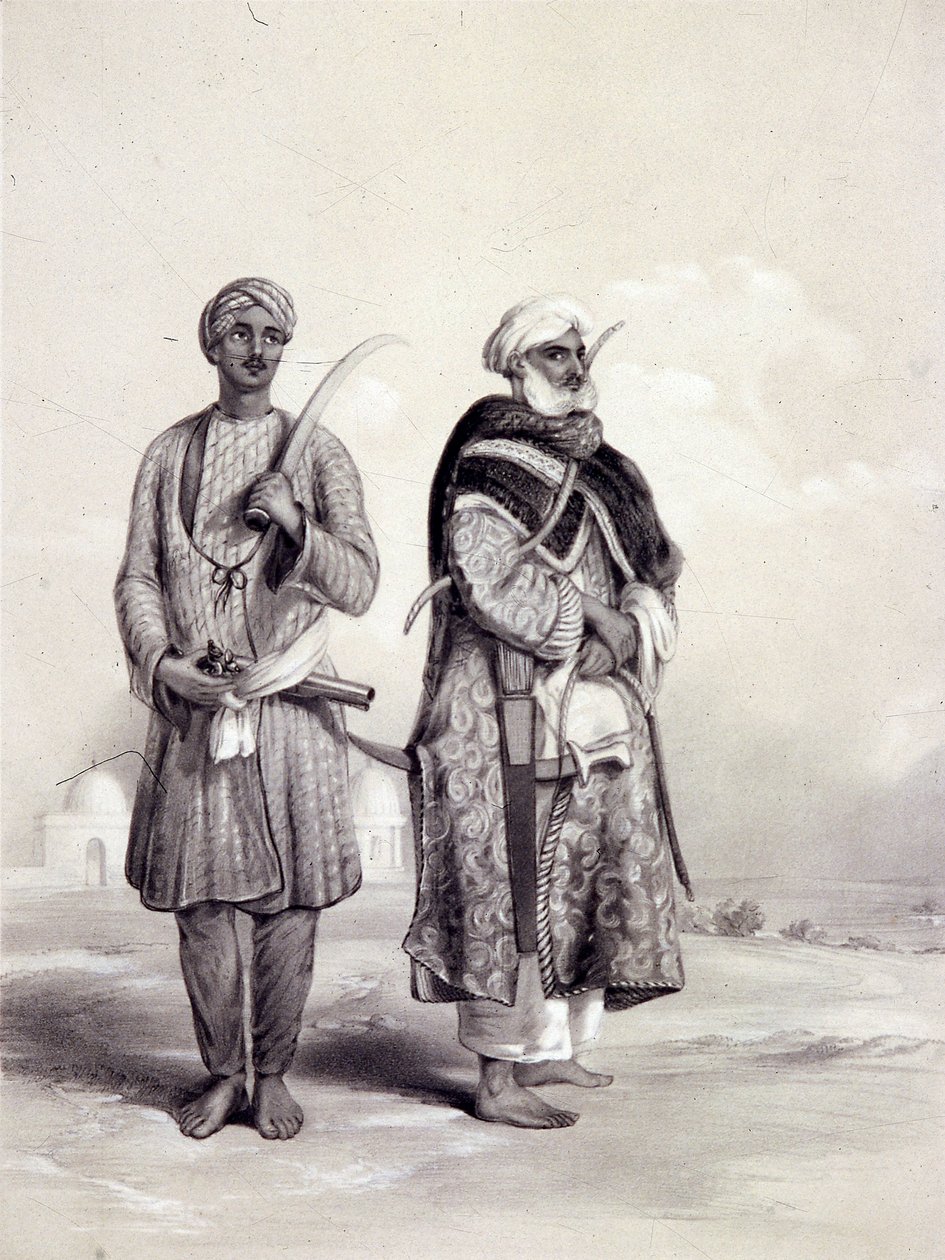 En Zemindar og en Puthan, 1844 af Lowes Dickinson