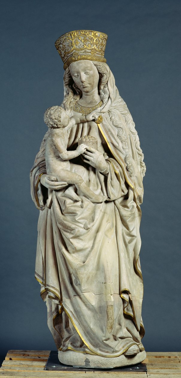 Guds moder med spædbarnet Kristus, 1470 (kalksten) af Lubeck or Westphalian Workshop