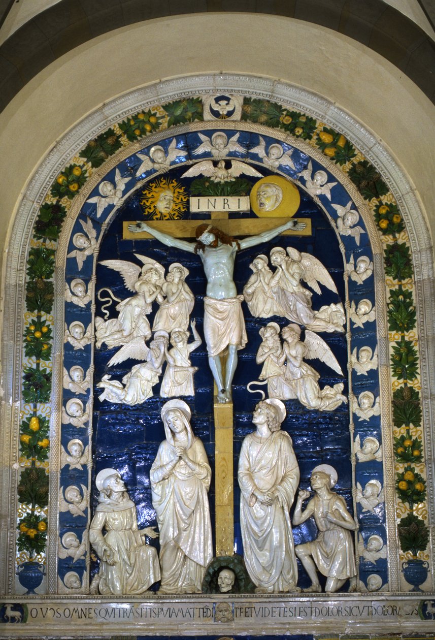 Korsfæstelse (glaserede fliser) af Luca Della Robbia