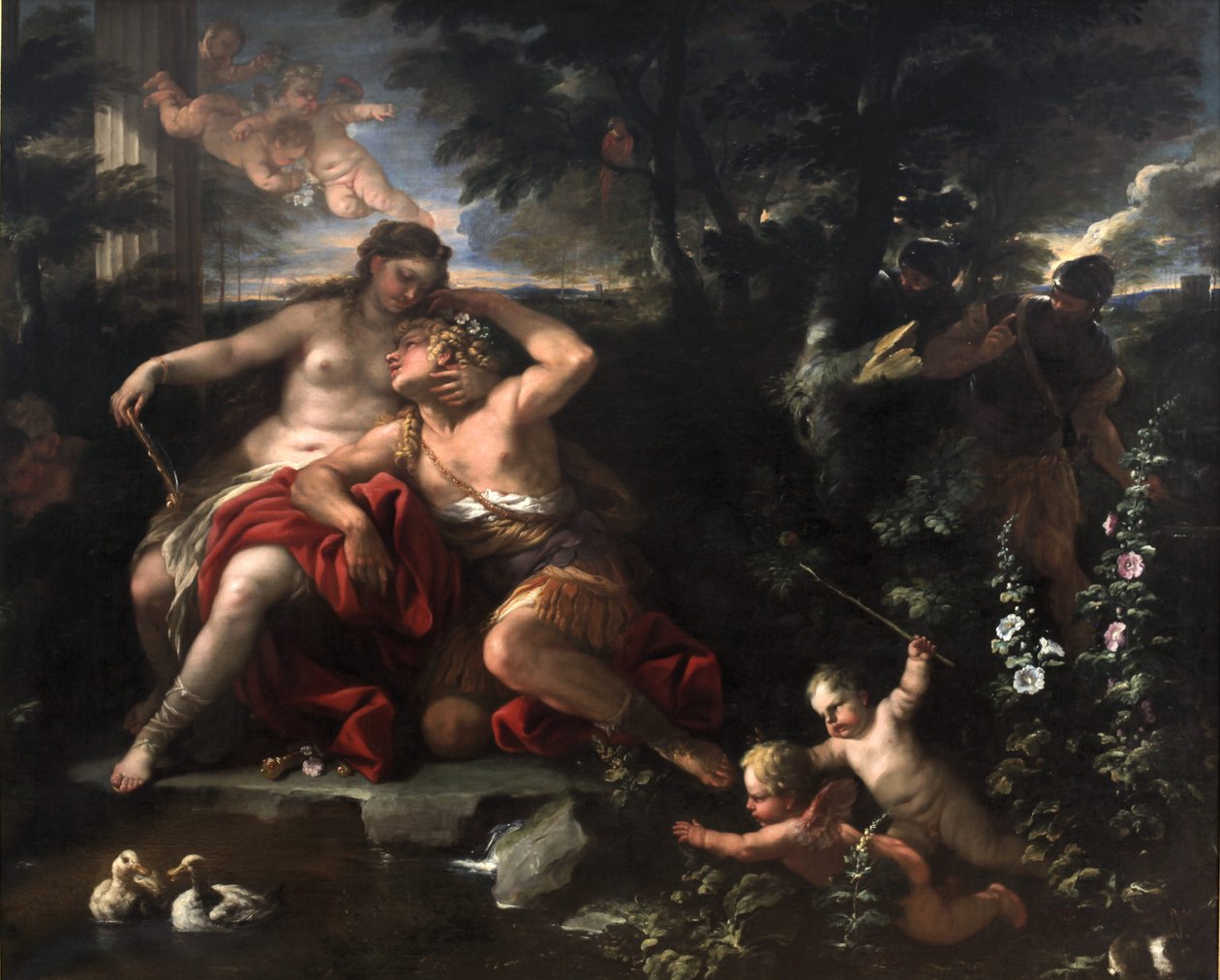 Renaud og Armide opdaget af ridderne af Luca Giordano