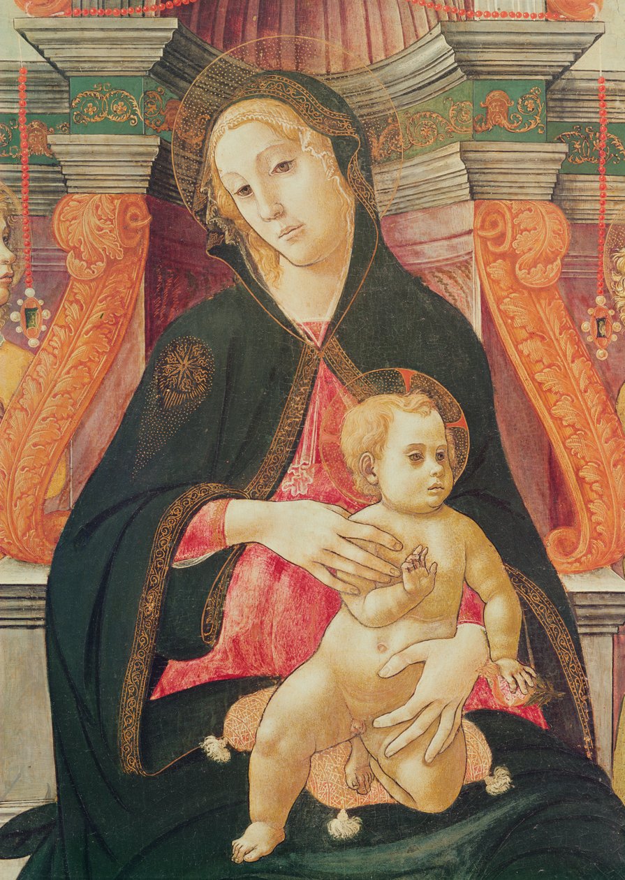 Detalje af Jomfruen og barnet af Luca Signorelli
