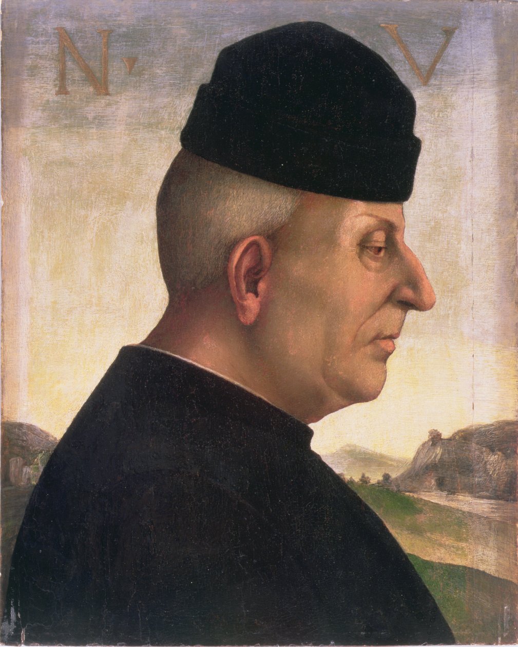 Portræt af Niccolo Vitelli (1414-86) (tempera på panel) af Luca Signorelli