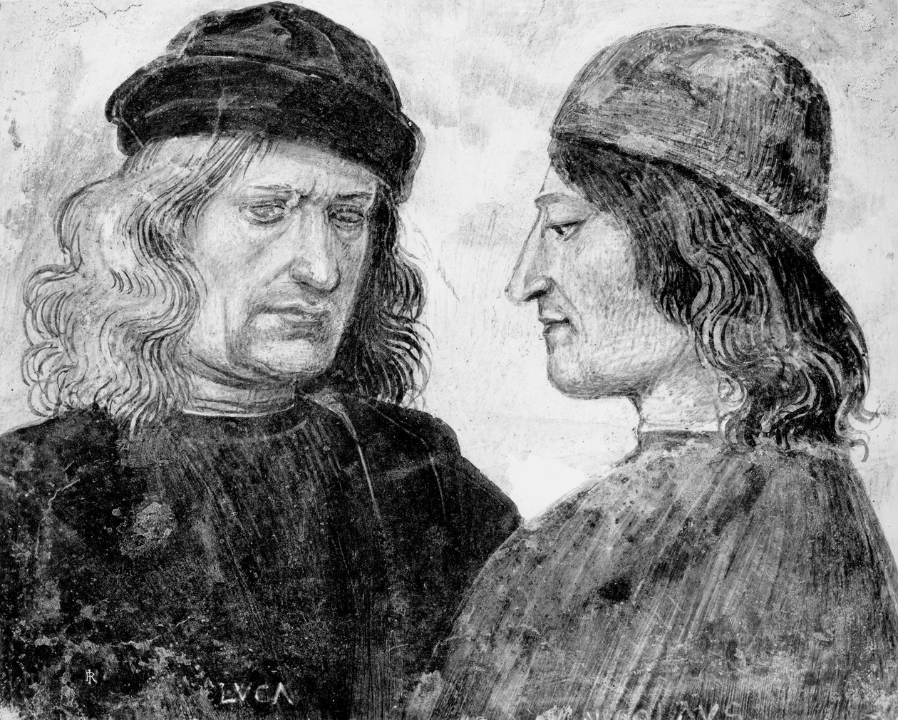 Selvportræt med Niccolo Franceschi af Luca Signorelli