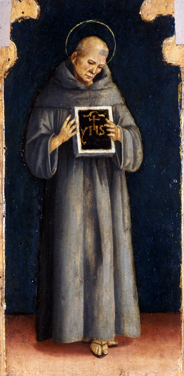 Sankt Bernhard af Siena, ca. 1515-20 (tempera på poppeltræ) af Luca Signorelli