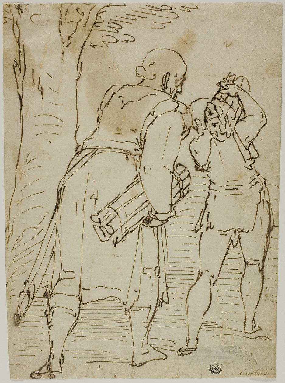 Abraham og Isak af Luca Cambiaso