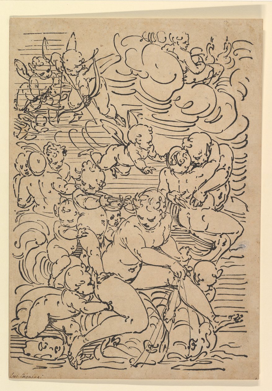 Amphitrites triumf, ca. 1550-1580. af Luca Cambiaso