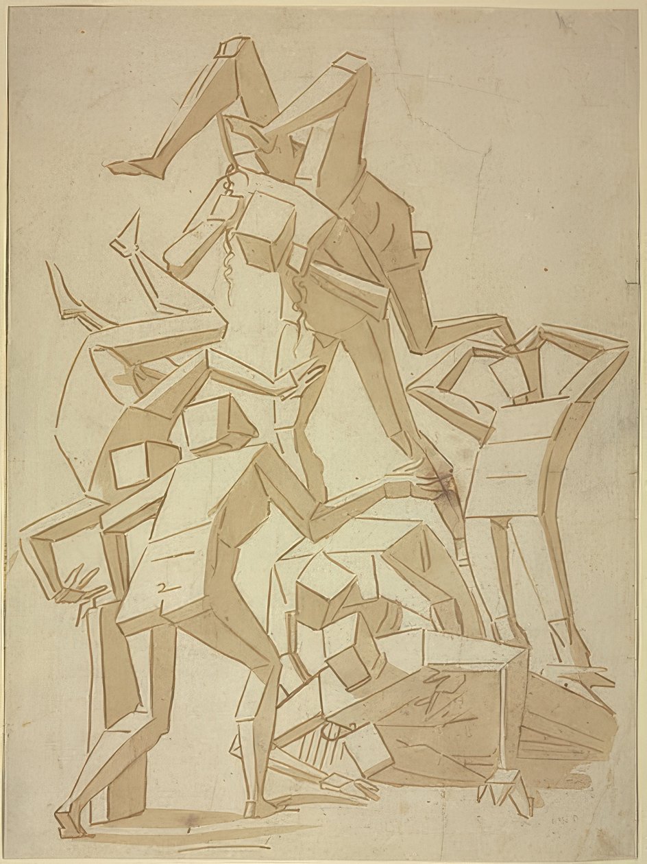 Stereometriske figurer vælter over hinanden (kopi) af Luca Cambiaso