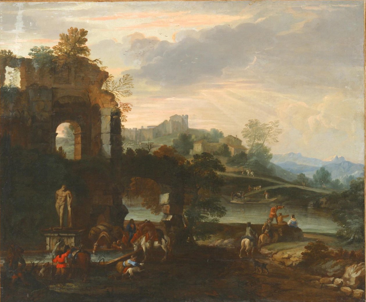 Capriccio med Farnese Hercules. af Luca Carlevaris