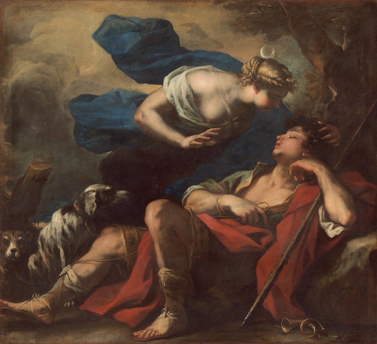 Diana og Endymion, ca. 16751680. af Luca Giordano