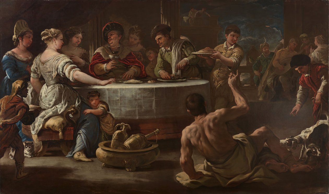 Dyk og Lazarus, 1680. af Luca Giordano