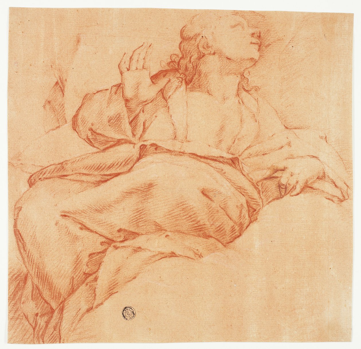 Evangelist kigger opad af Luca Giordano