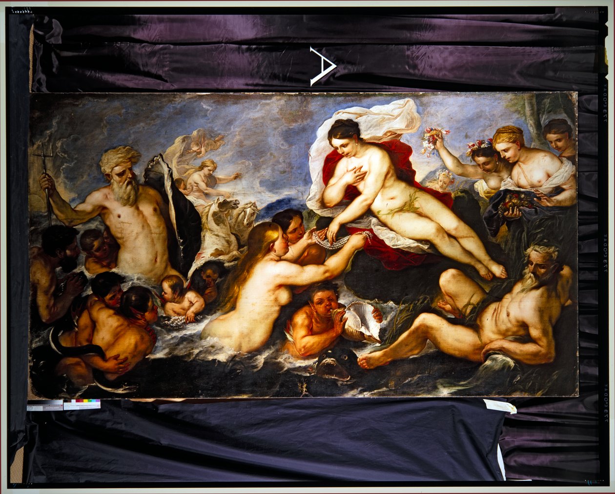 Neptun  Amphitrite (olie på lærred) af Luca Giordano