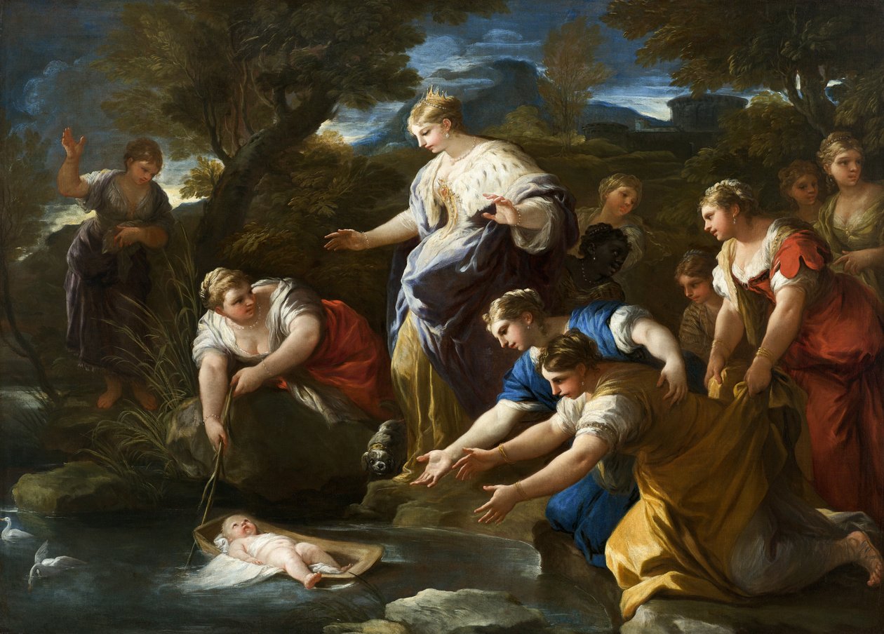 Fundet af Moses, ca. 1685-1690 af Luca Giordano