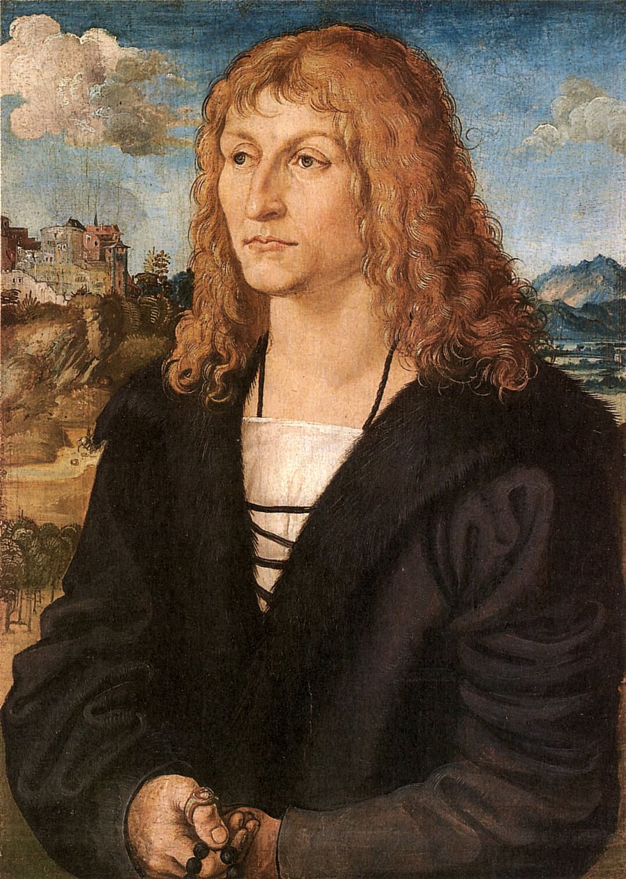 Skægløs ung mand af Lucas Cranach the Elder