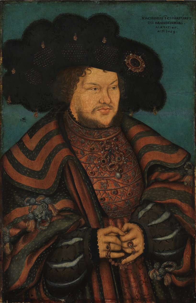 Portræt af kurfyrsten Joachim I Nestor i Brandenburg af Lucas Cranach the Elder