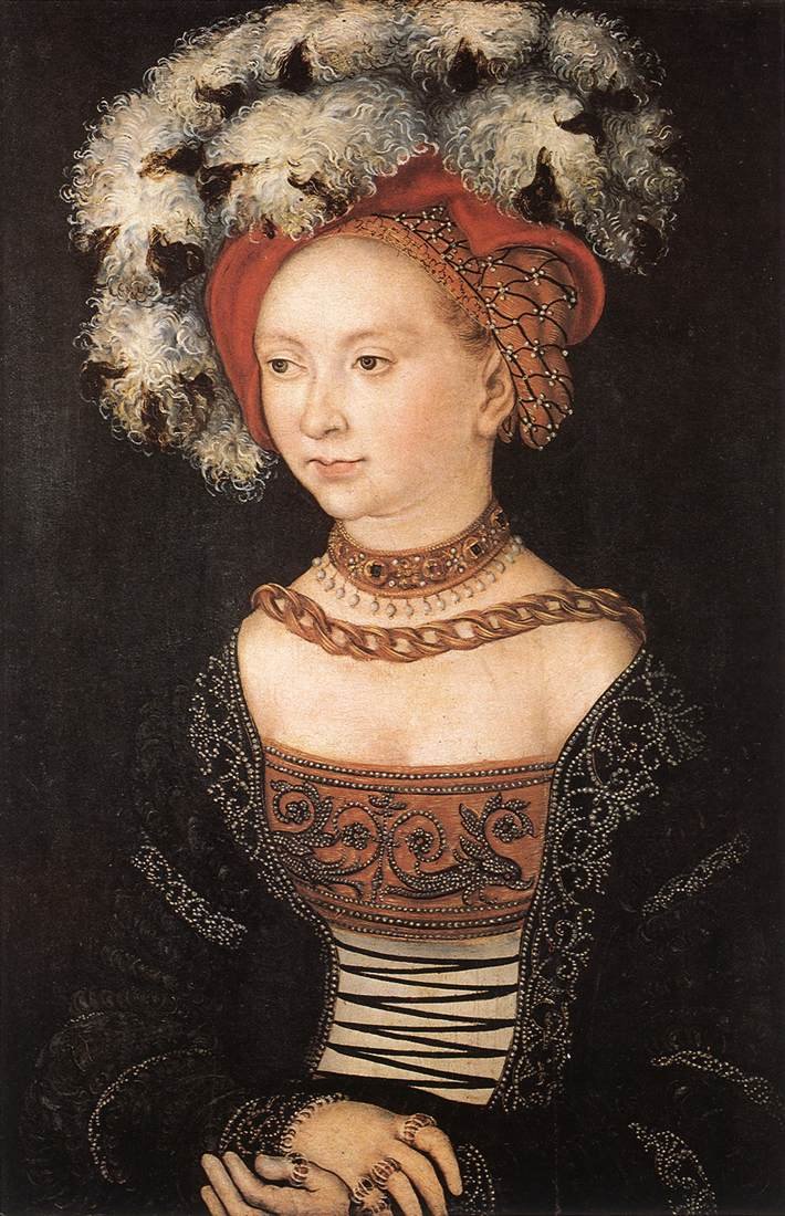 Portræt af en ung kvinde af Lucas Cranach the Elder