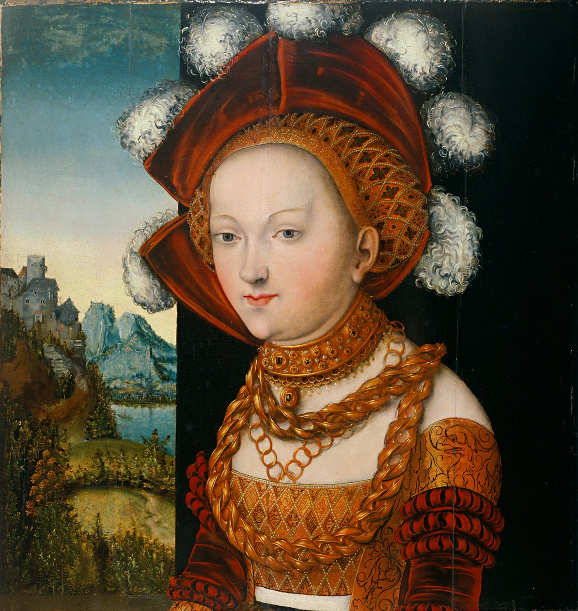 Portræt af en dame af Lucas Cranach the Elder