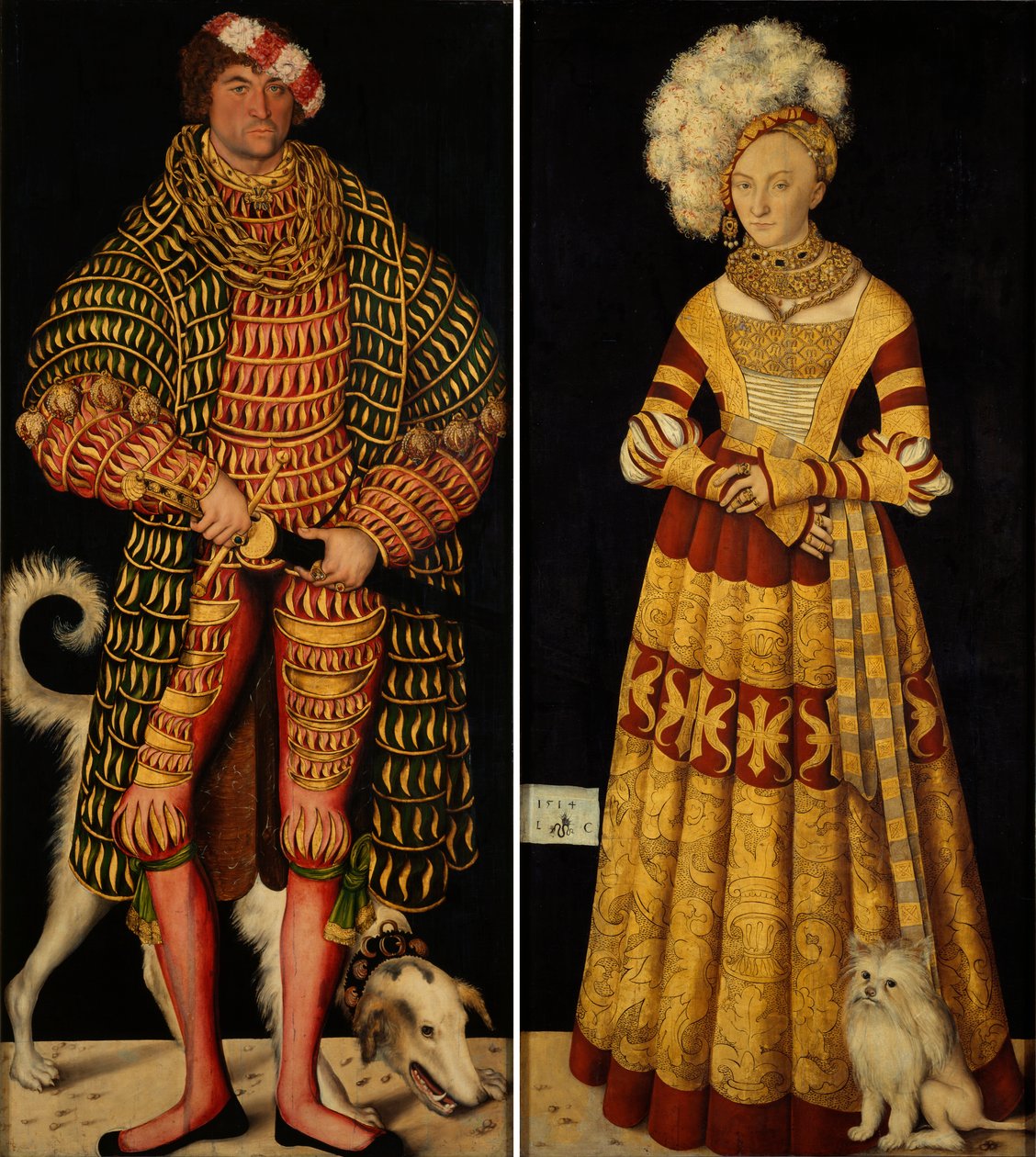 Dobbeltportræt af hertug Heinrich den fromme og hustru til hertuginde Catherine af Mecklenburg af Lucas Cranach the Elder