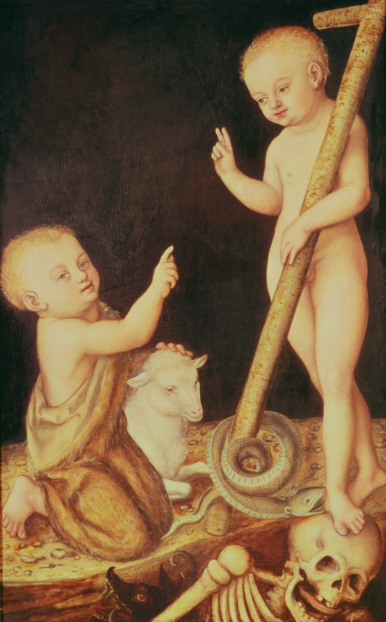 Spædbarnet Kristus triumferer over døden og spædbarnet St. Johannes Døberen af Lucas Cranach the Elder