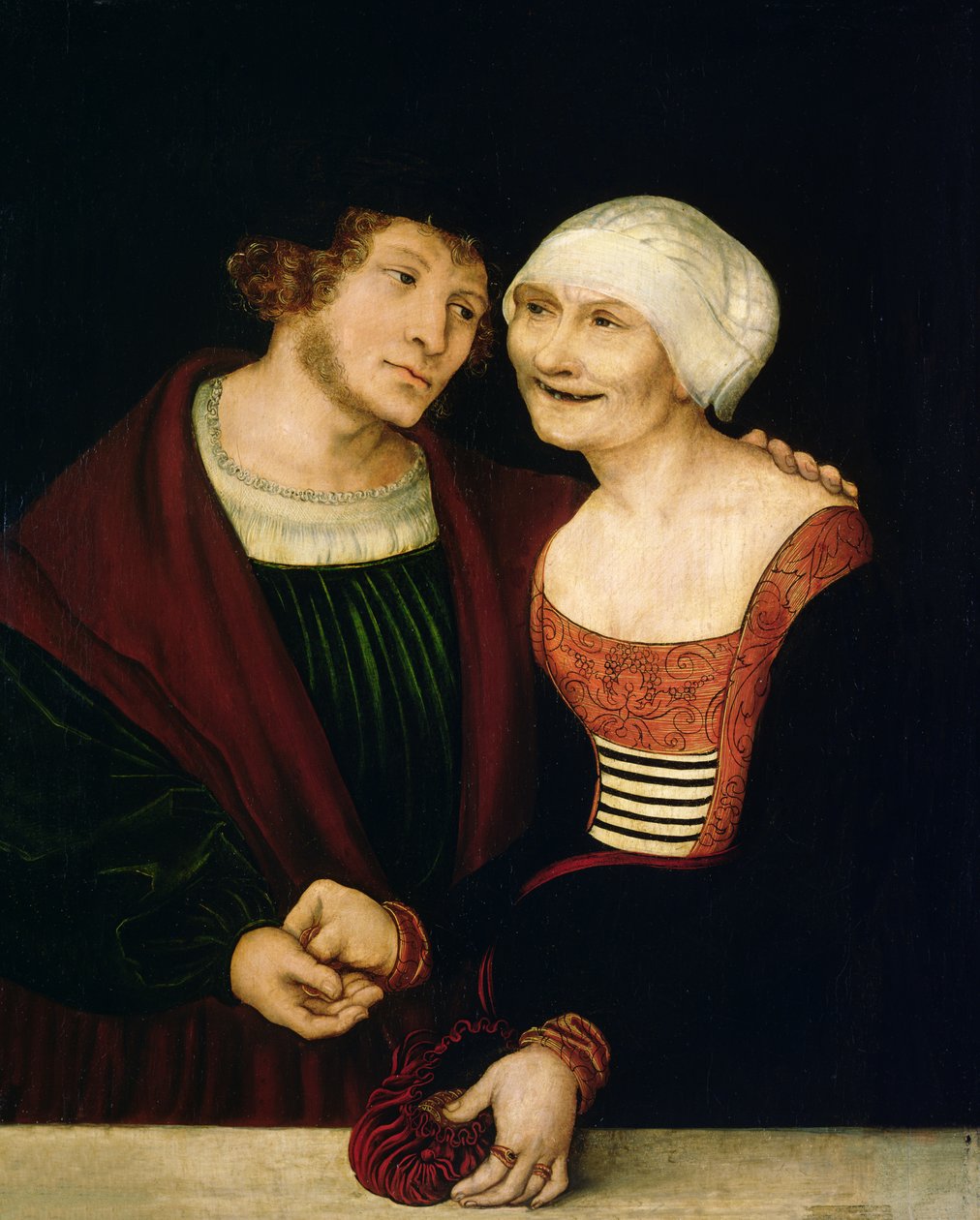 Den forelskede gamle kvinde af Lucas Cranach the Elder