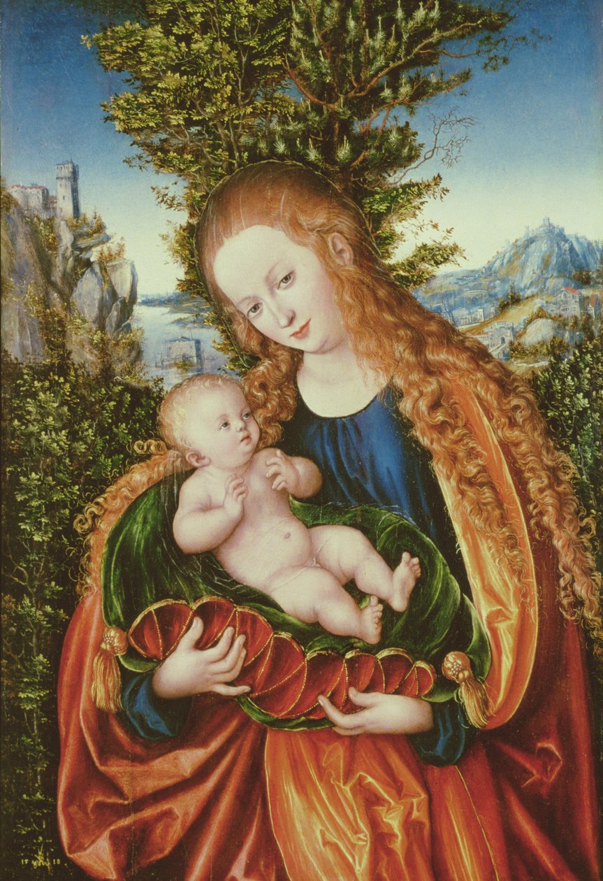 Jomfru og barn, 1518 af Lucas Cranach the Elder