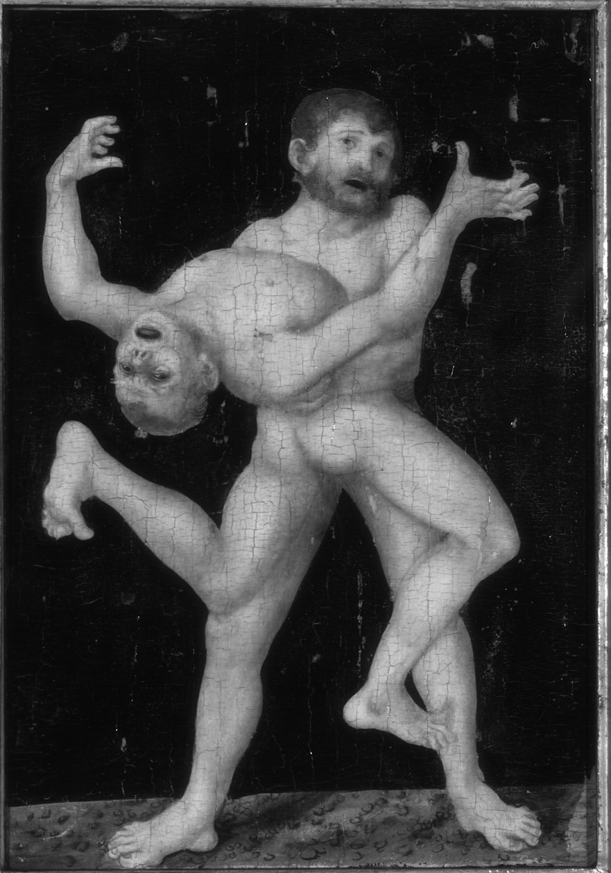 Hercules og Antaeus af Lucas Cranach the Elder