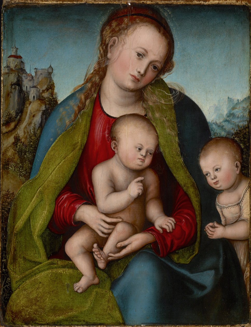 Jomfru Maria med barnet og Johannes Døberen af Lucas Cranach the Elder