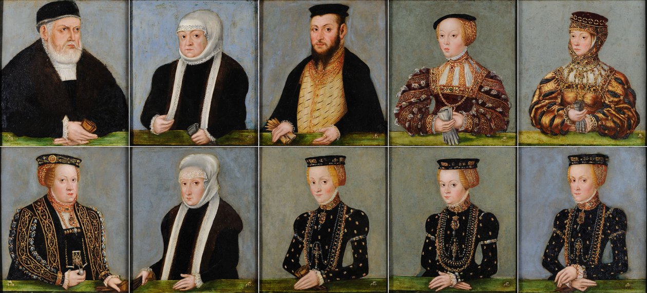 Familien til Sigismund I af Jagello, konge af Polen af Lucas Cranach the Younger