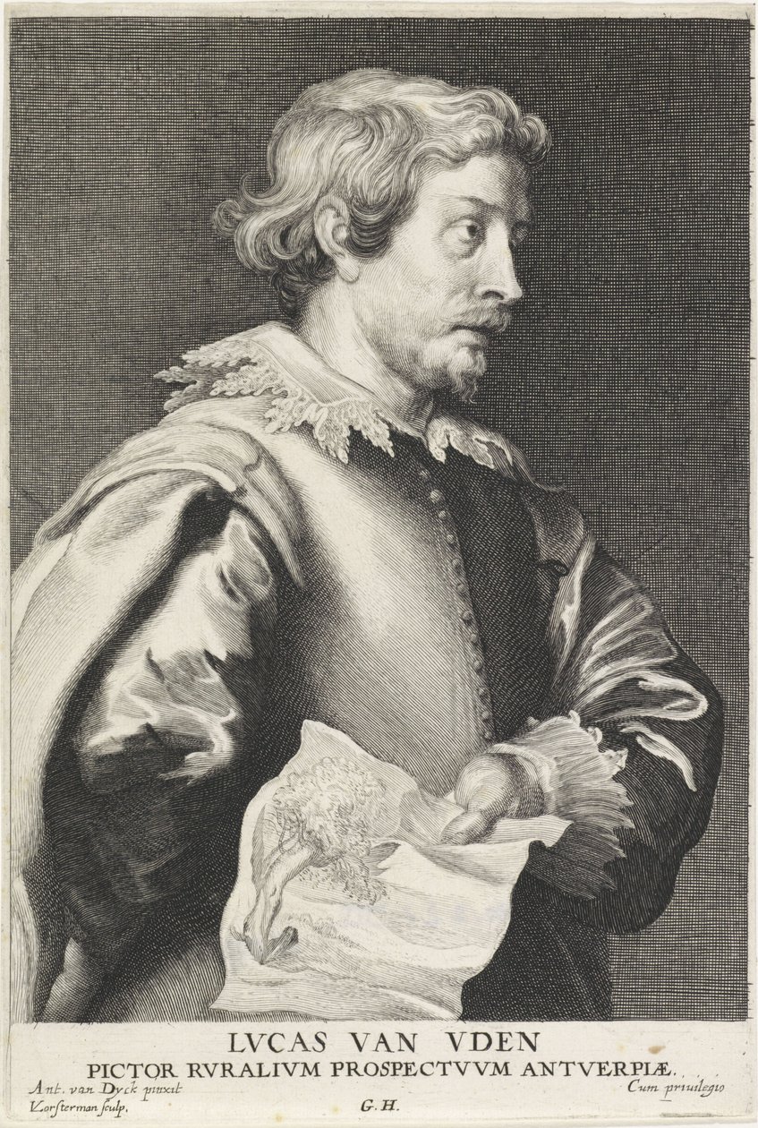 Portræt af Lucas van Uden af Lucas Vorsterman