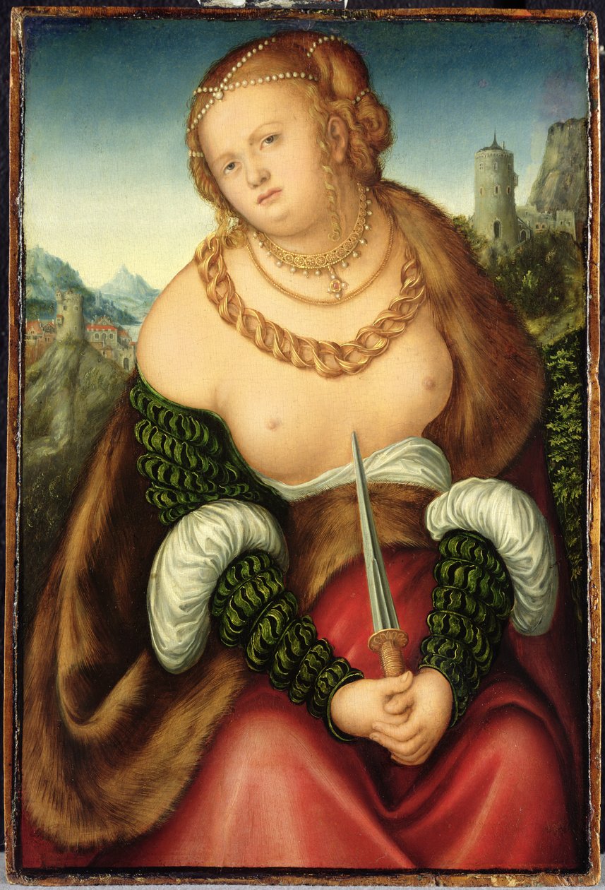 Lucretias død af Lucas studio of Cranach