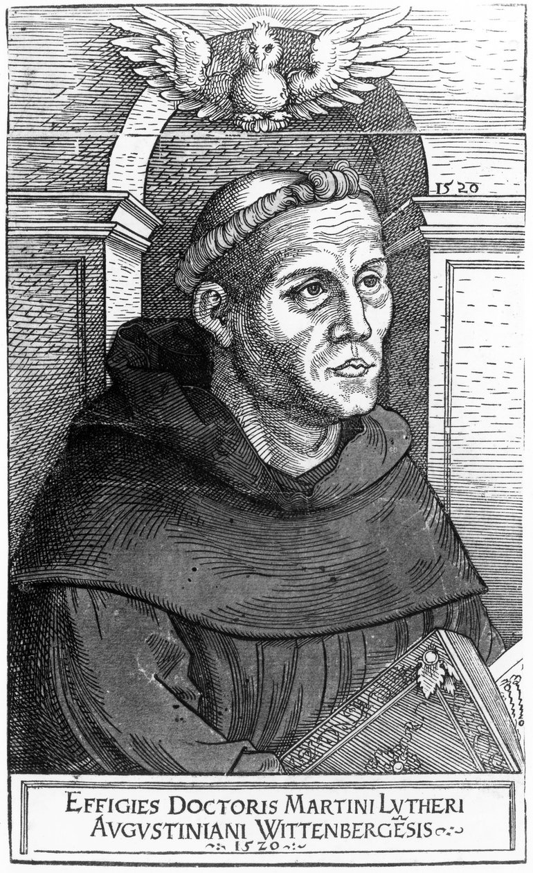 Martin Luther som augustinerbror, 1520-24 af Lucas Cranach the Elder