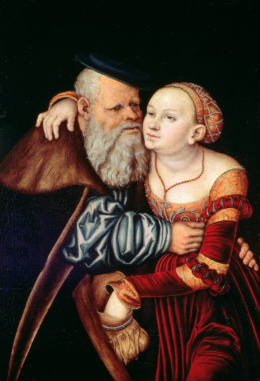 Den gamle elsker af Lucas Cranach the Elder