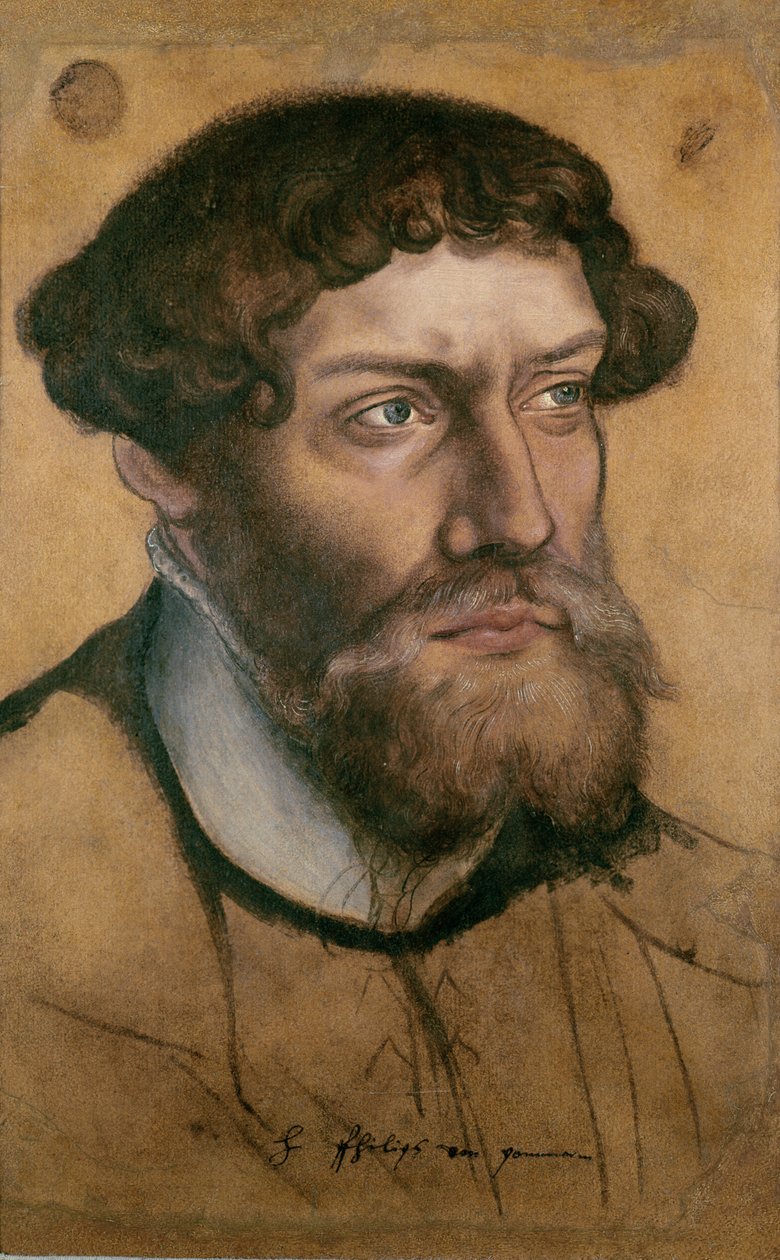 Filip I, hertug af Pommern (olie, gouache og wc på papir) af Lucas the Younger Cranach