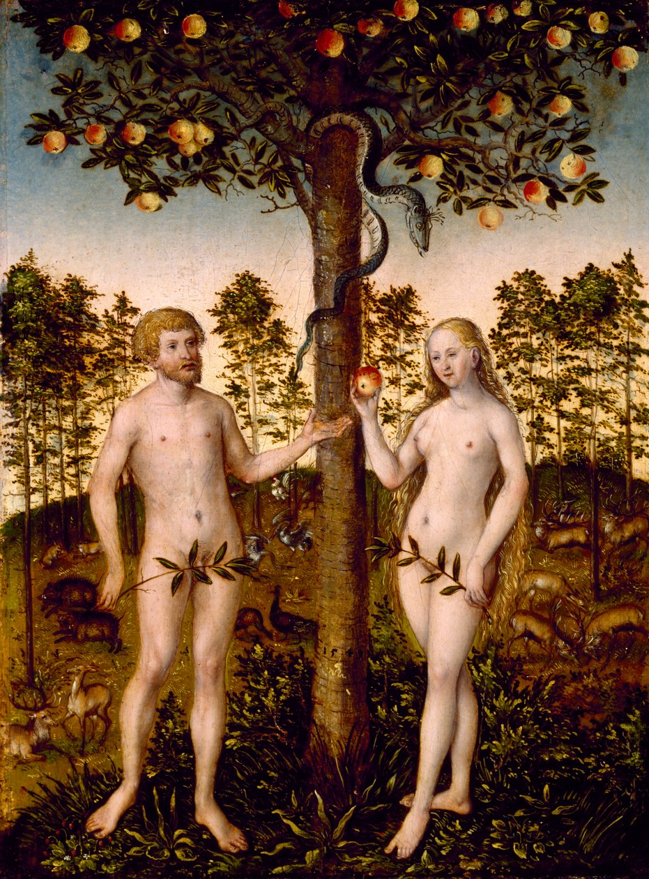Menneskets fald, 1549 af Lucas the Younger Cranach