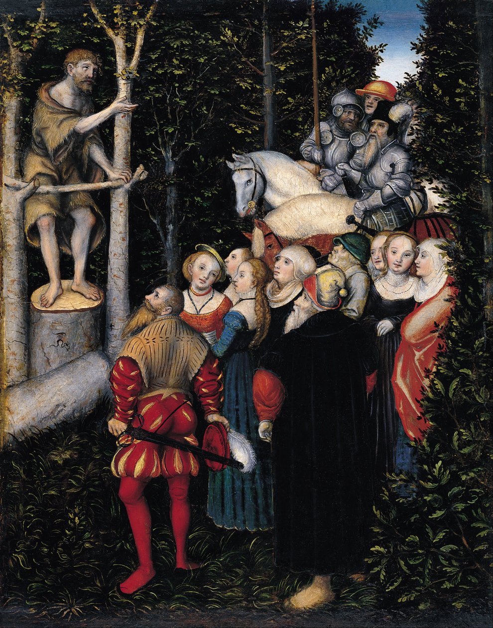 Johannes Døberens prædiken af Lucas Cranach the Elder