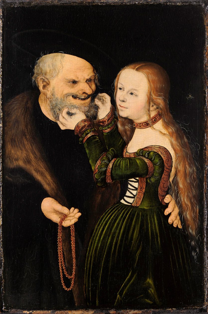 Det ulige par (gammel forelsket mand) af Lucas Cranach the Elder