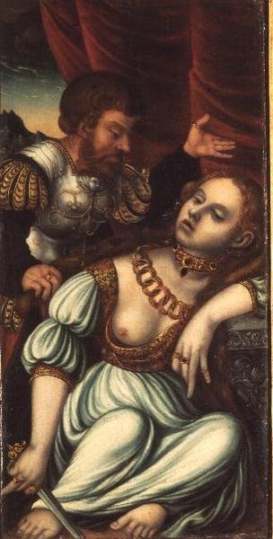 Tarquin og Lucretia af Lucas (studio of) Cranach